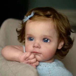 Bebê Reborn Realista cabelo implantado fio a fio olhos abertos