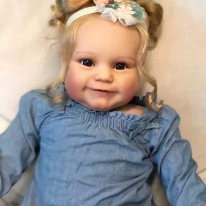 Bebê Reborn Menina com  corpo de Silicone e Olhos Abertos - Roupas Inclusas