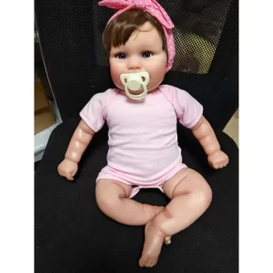 48CM  Maddie Bebê Reborn de Coleção com Corpo de Tecido e Cabelos Naturais