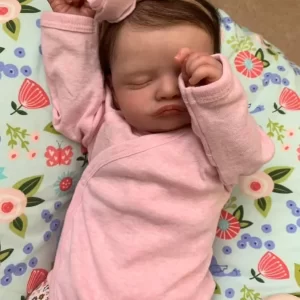 Bebe Reborn de Silicone Realista de olho fechado